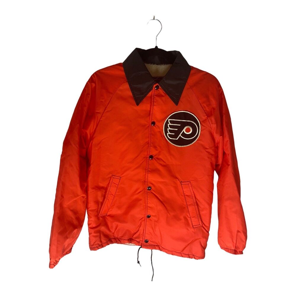 Vintage Flyerjak 1980s Philadelphia Flyers Orange jacket JC Penney Size Men’s XS